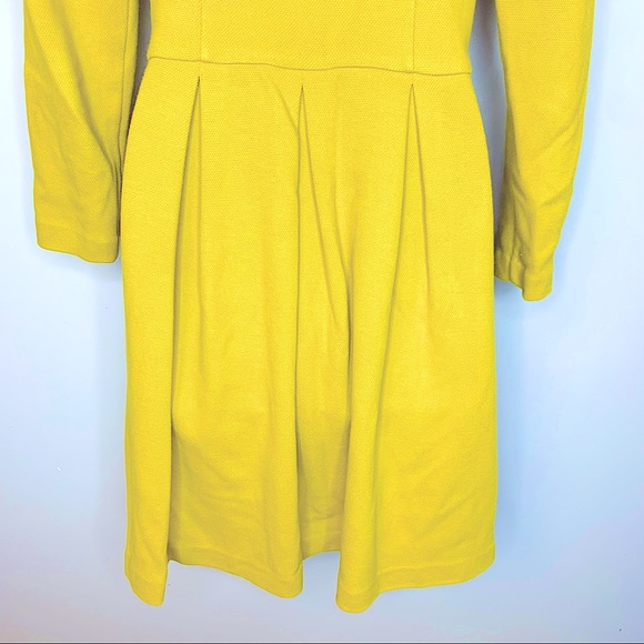 Boden Textured Cotton Lindsey Ponte Dress Yellow Size 6R - Picture 8 of 10